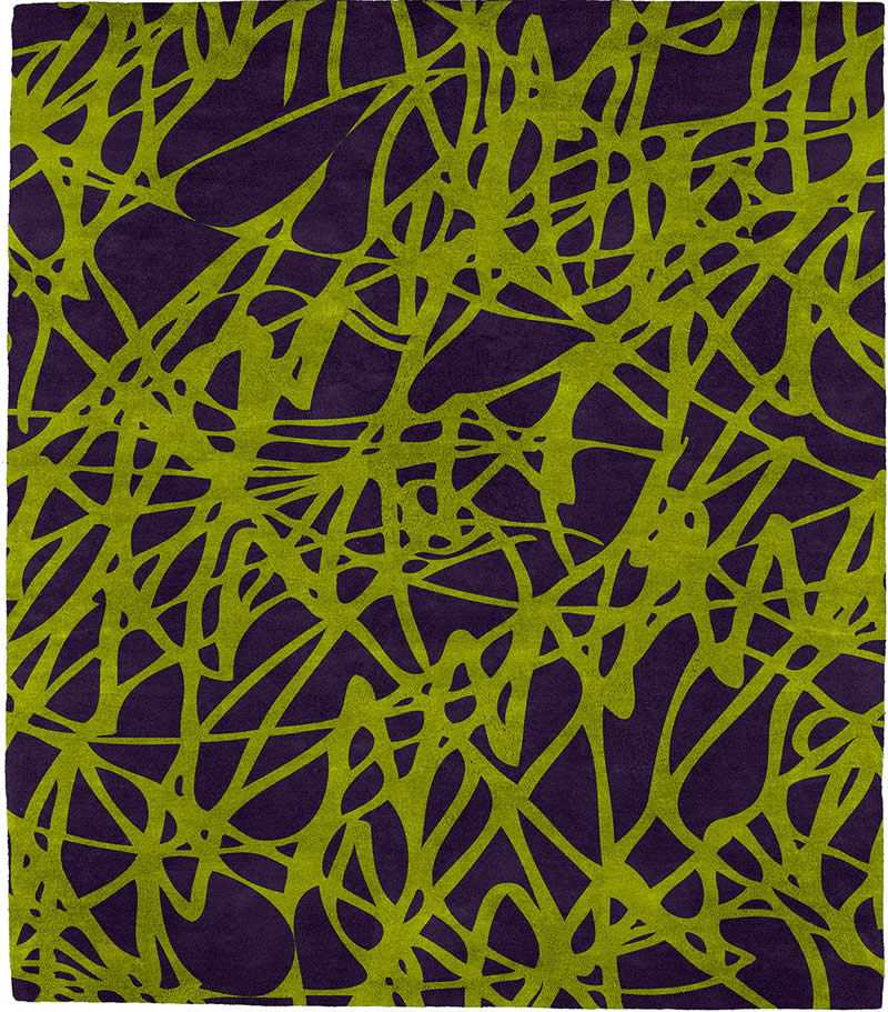 现代风格紫黄色抽象图案地毯贴图