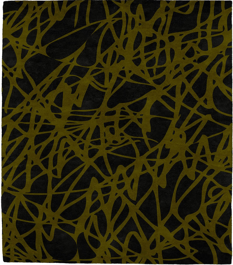 现代风格黑色黄灰色抽象抽象图案地毯贴图