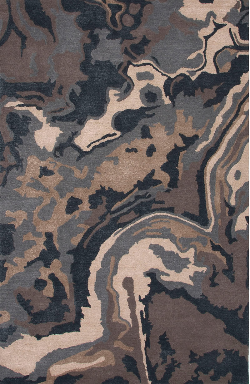 现代风格墨灰咖色抽象图案地毯贴图