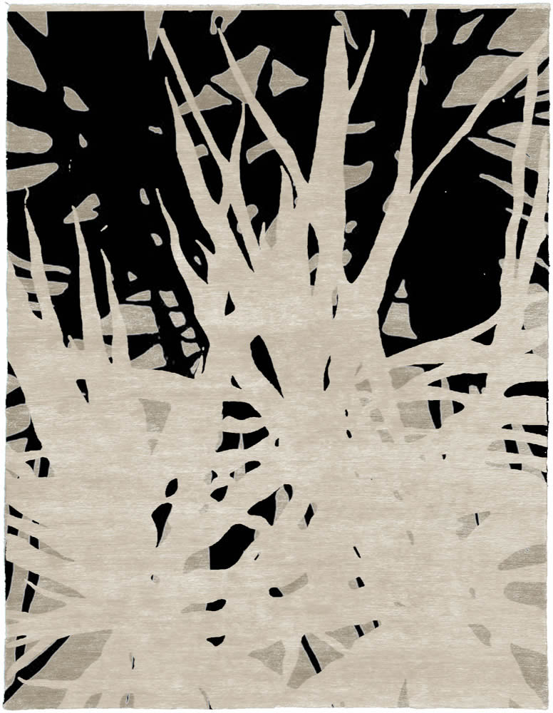 现代风格浅灰黑色树纹图案地毯贴图