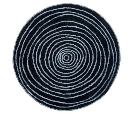 现代风格黑蓝色圆形图案地毯贴图