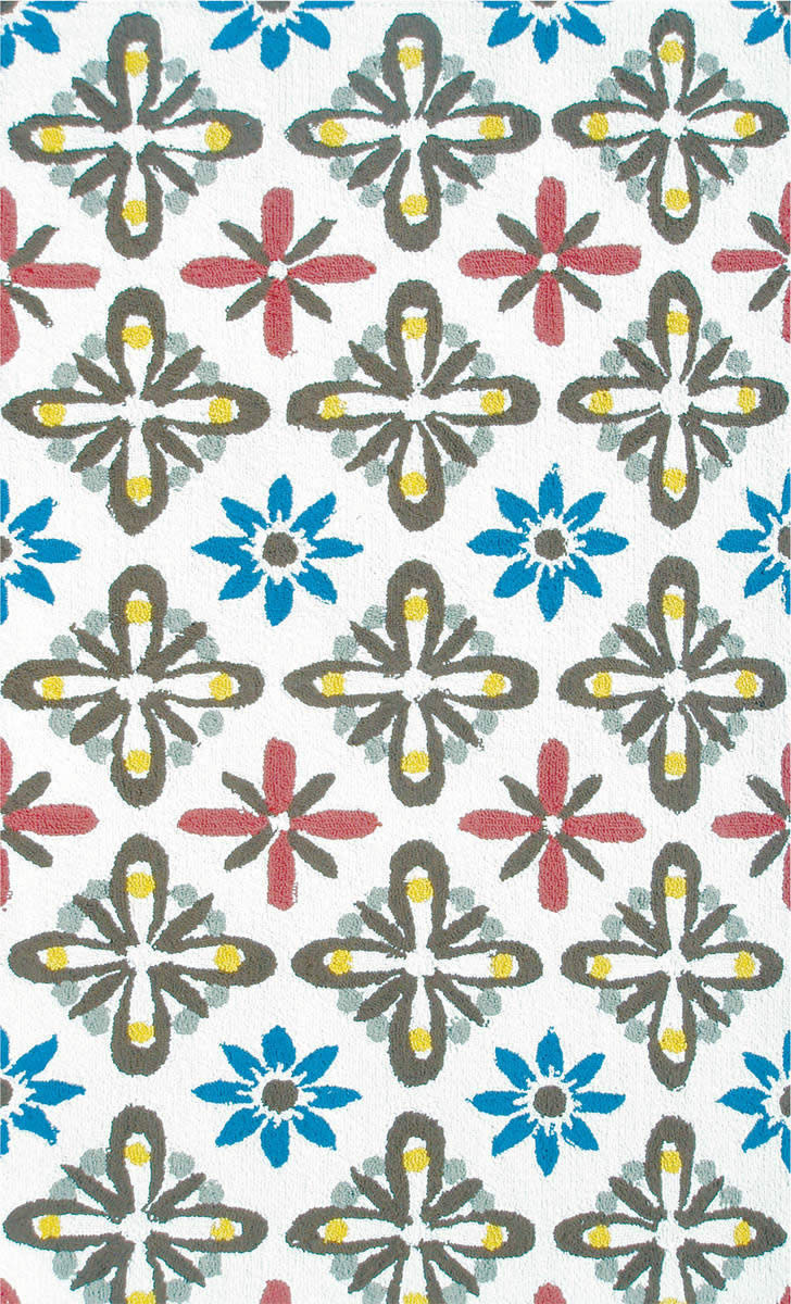 现代风格简单几何花朵案儿童地毯贴图