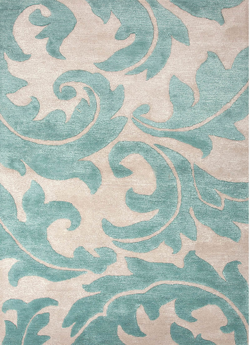 现代美式青蓝色简单花纹图案地毯贴图