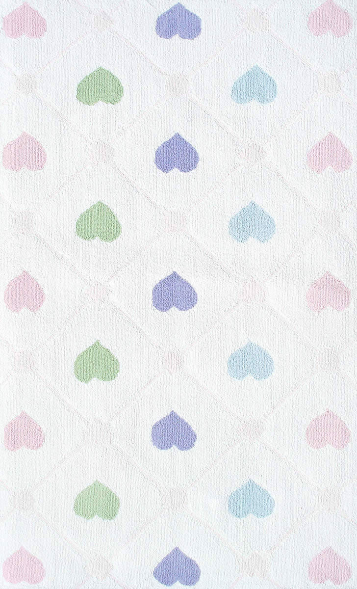 现代风格白色心形图案儿童地毯贴图