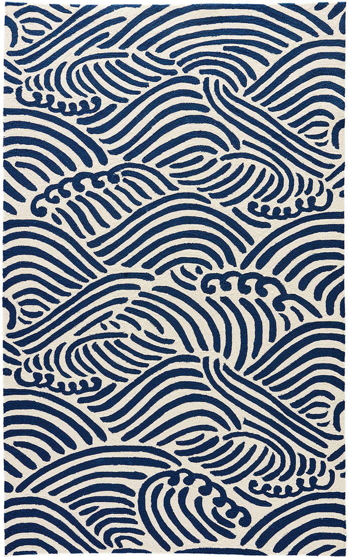 现代风格蓝色海浪图案地毯贴图