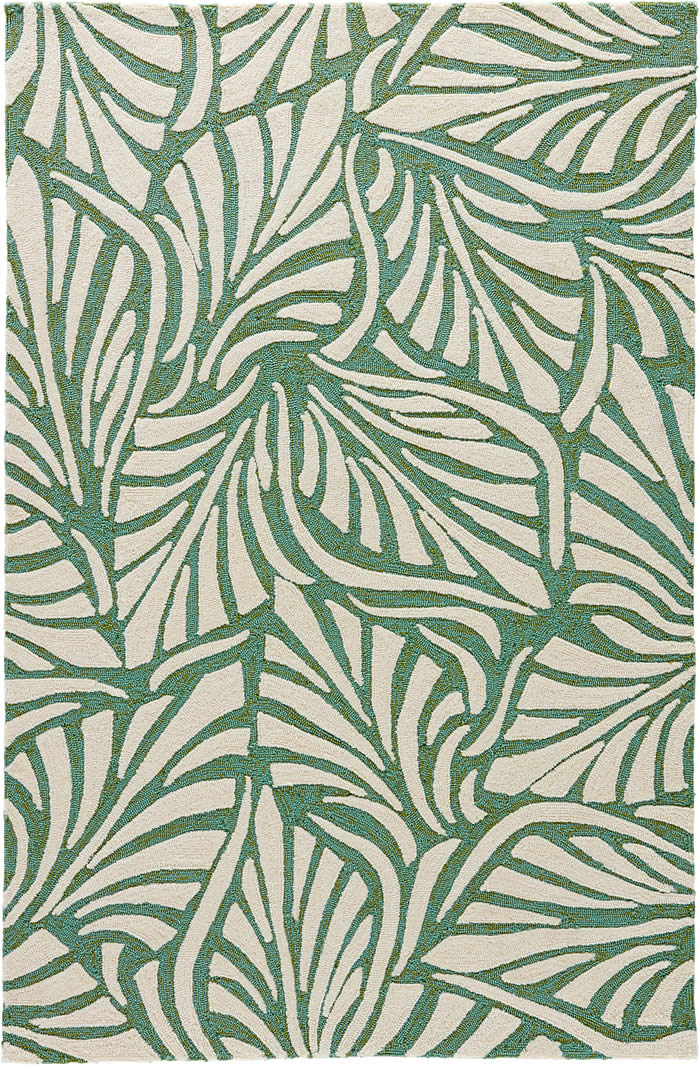 现代风格绿白色叶子纹理图案地毯贴图