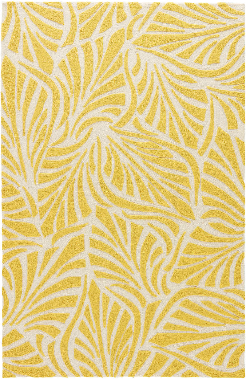 现代风格黄白色叶子纹理图案地毯贴图