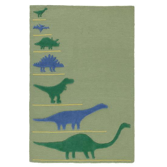 现代风格灰绿色恐龙图案儿童地毯贴图