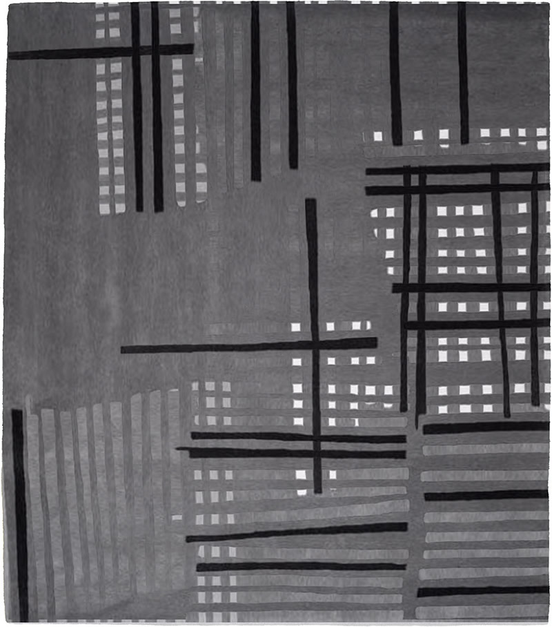 现代风格灰黑色简单几何图案地毯贴图