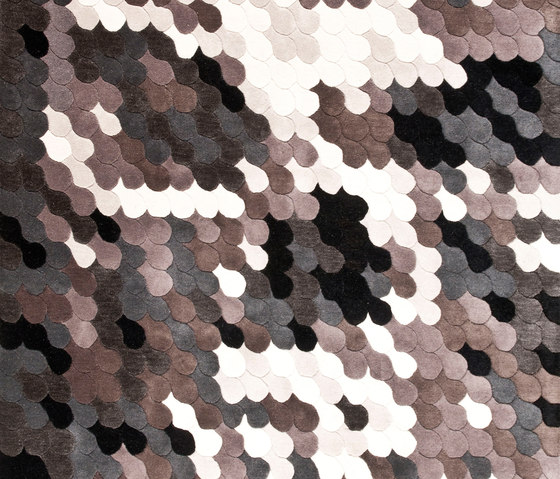 现代风格深浅咖黑色剪花几何图案地毯贴图