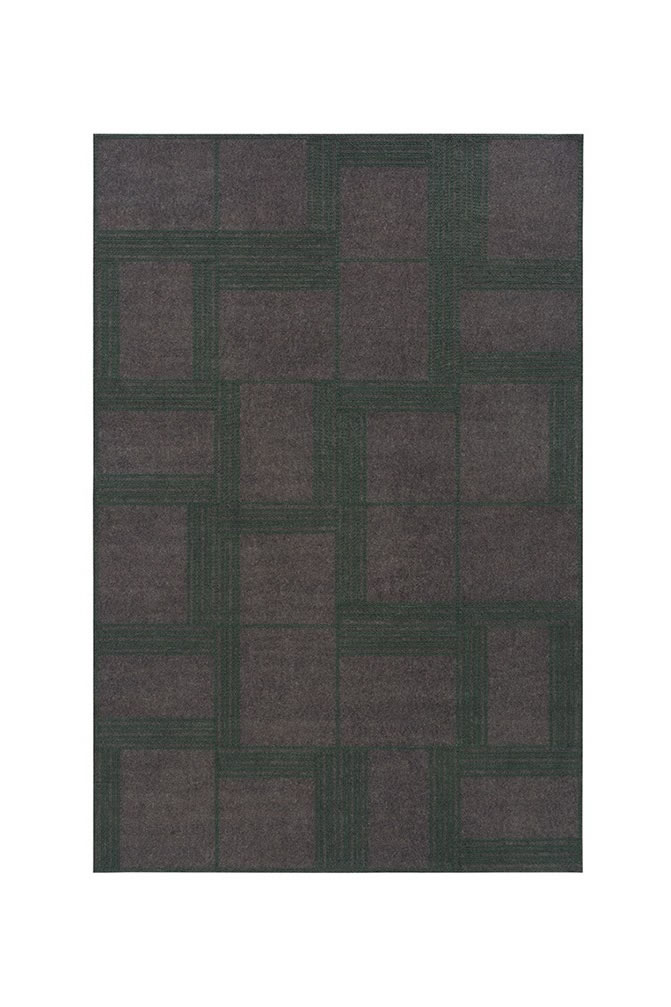 现代风格深灰绿色简单线条图案地毯贴图