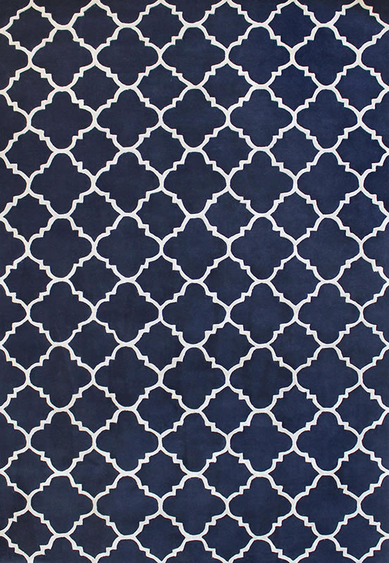 现代风格深蓝白色几何纹理图案地毯贴图