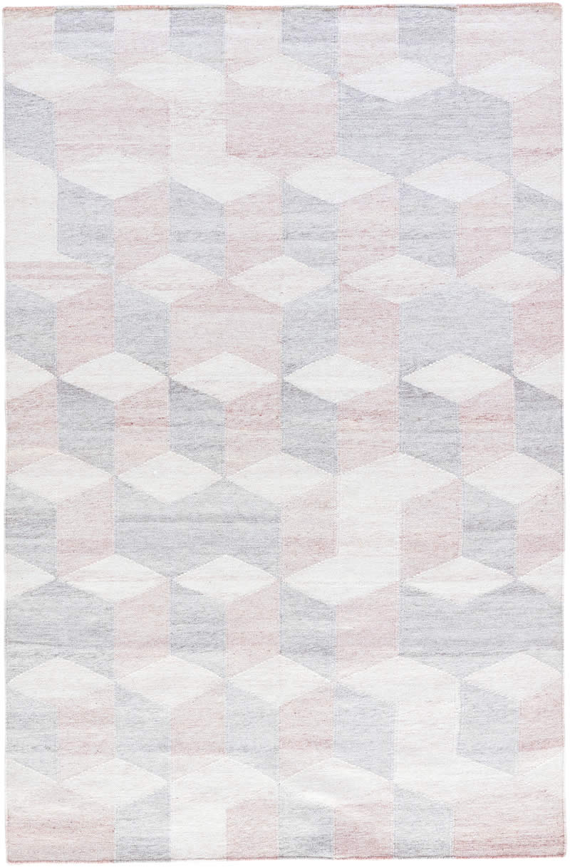 现代风格灰红色几何格子图案地毯贴图