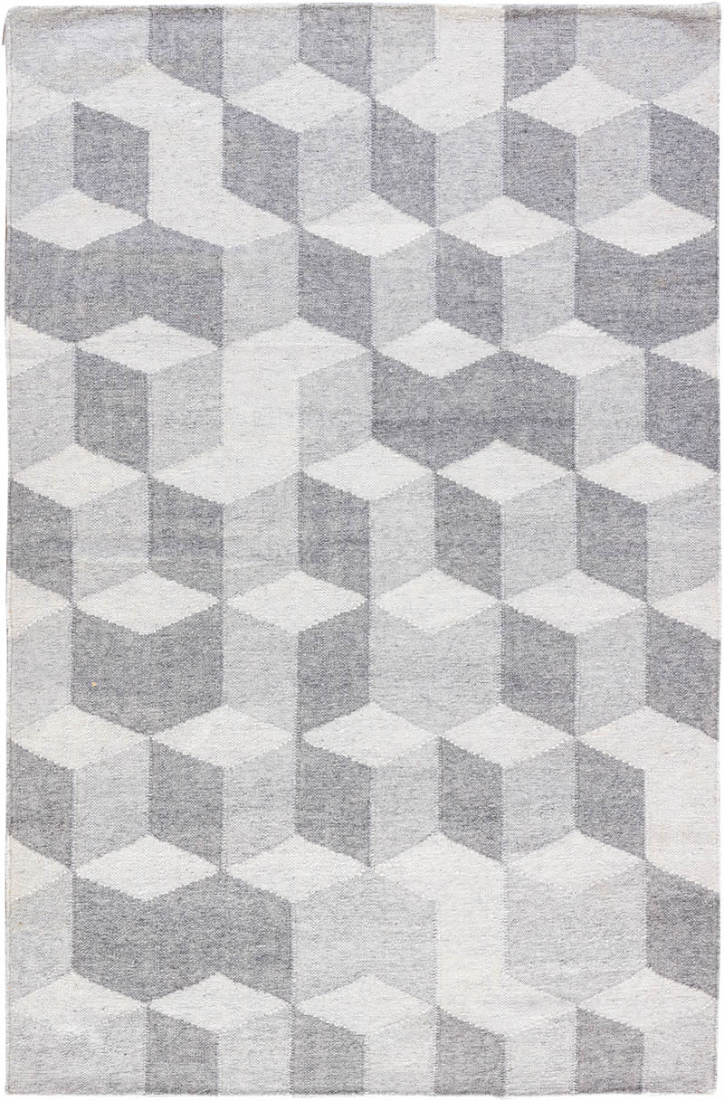 现代风格灰墨色几何格子图案地毯贴图