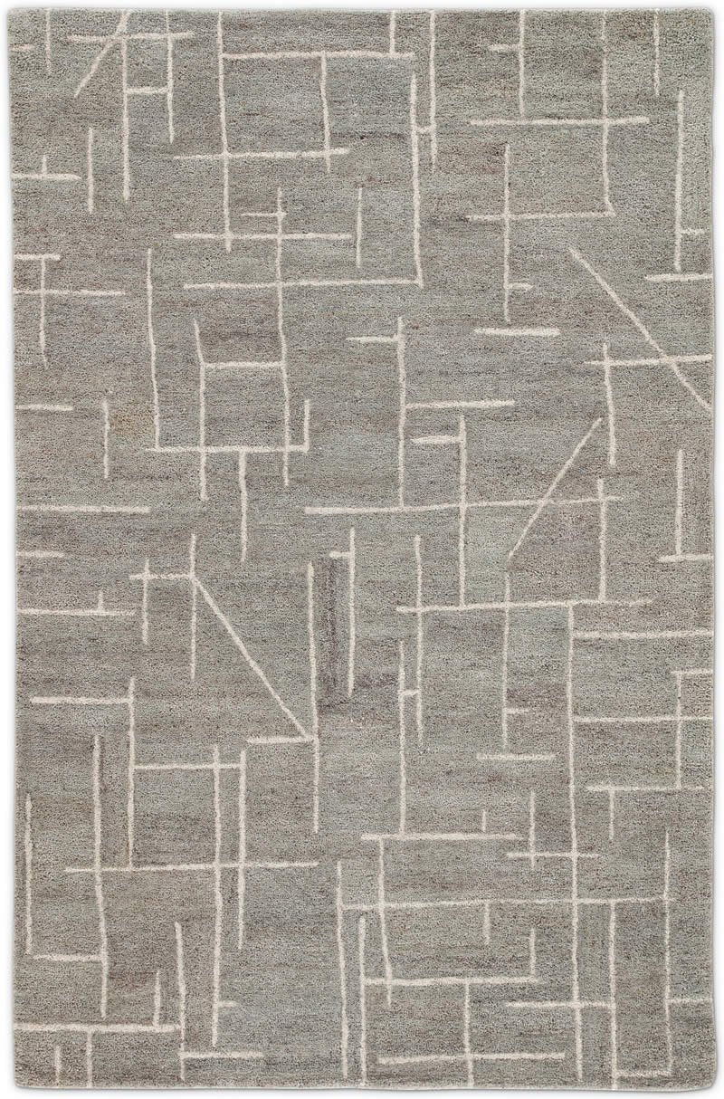 现代风格灰咖色几何白色线条图案地毯贴图
