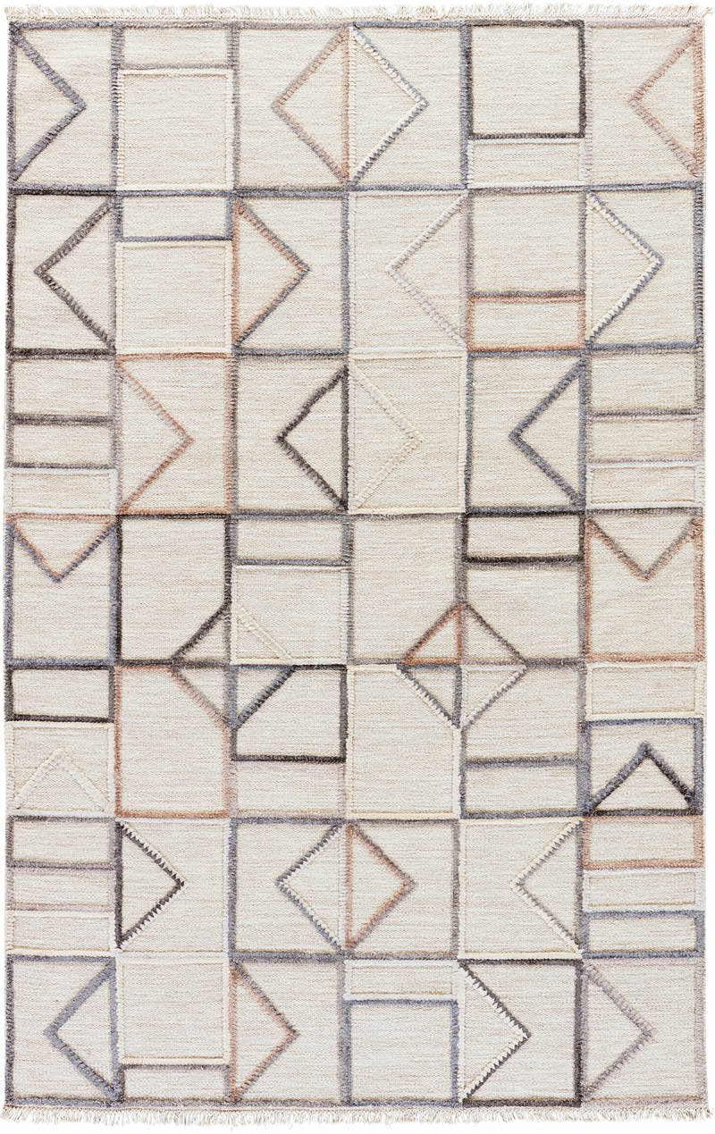 现代风格墨咖色几何线条图案地毯贴图