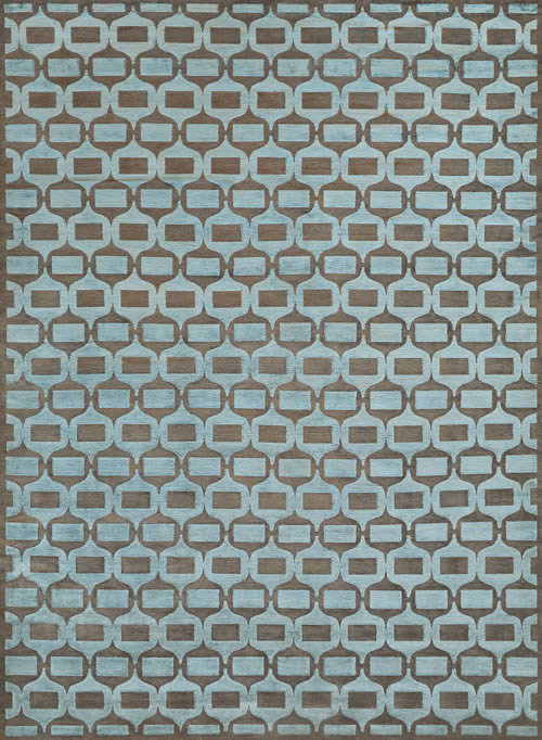 现代风格灰蓝色几何图形图案地毯贴图