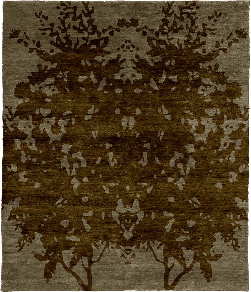 现代风格咖色树纹图案地毯贴图
