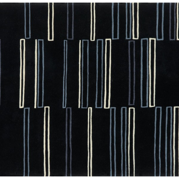现代风格黑蓝灰色简单线条图案地毯贴图