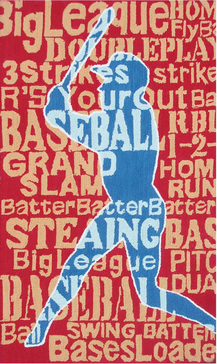 现代风格字母棒球图案儿童地毯贴图