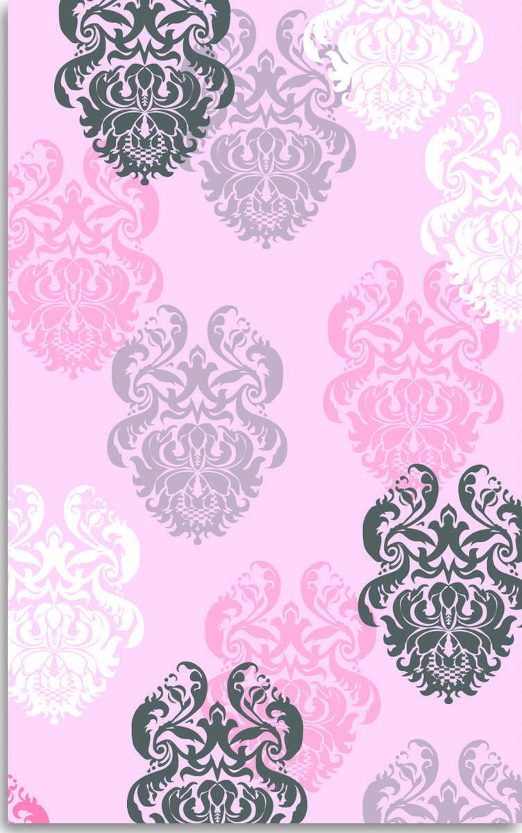 现代美式粉色花纹图案儿童地毯贴图