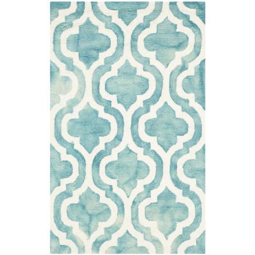 现代风格青蓝色几何纹理图案地毯贴图