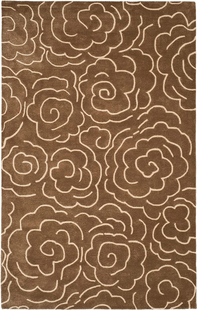 新中式风格咖色荷花花纹图案地毯贴图