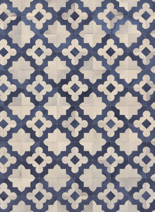 现代简约蓝墨色几何花纹图案地毯贴图