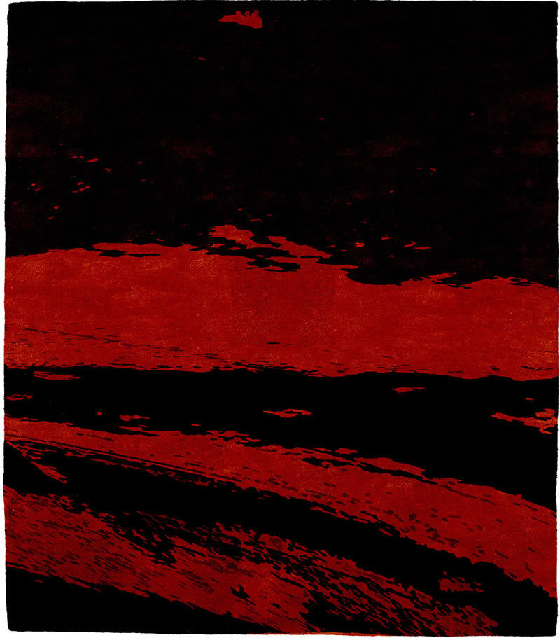 现代风格黑红色简单抽象图案地毯贴图