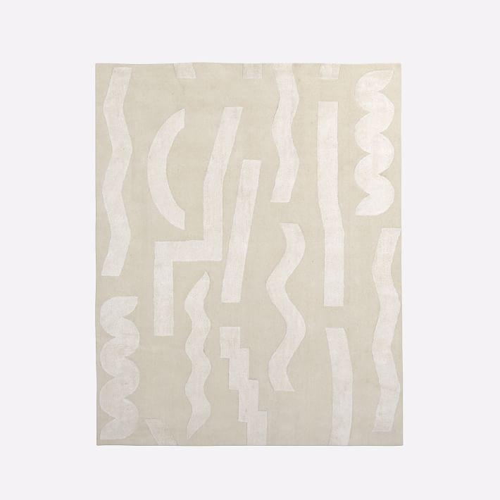 现代风格浅灰白色简单图案地毯贴图