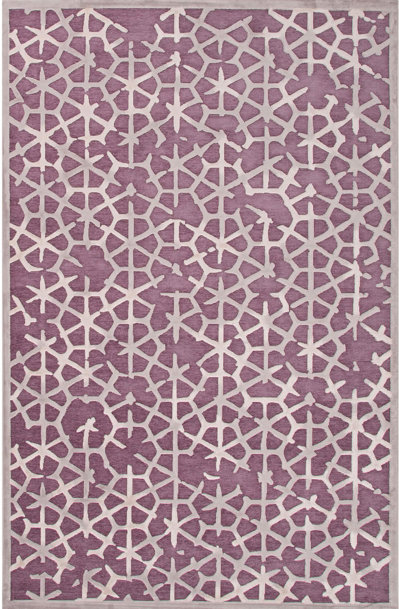 现代风格浅紫白色几何花纹图案地毯贴图