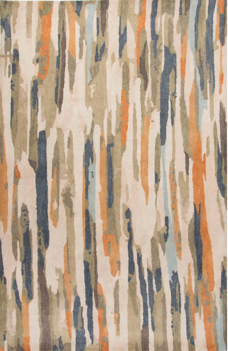现代风格墨灰橘色抽象图案地毯贴图
