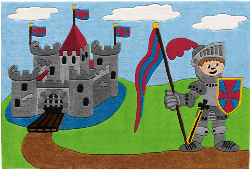 现代风格城堡图案儿童地毯贴图
