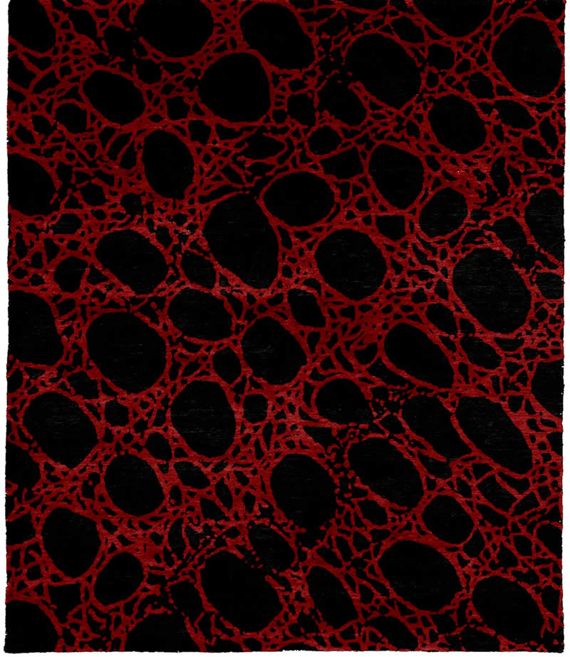 现代风格红黑色抽象图案地毯贴图