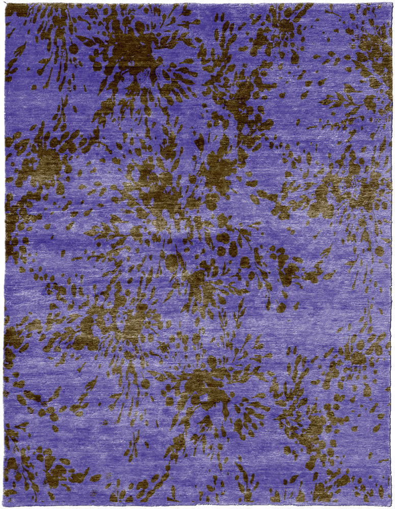 现代风格蓝紫色灰绿抽象花纹图案地毯贴图