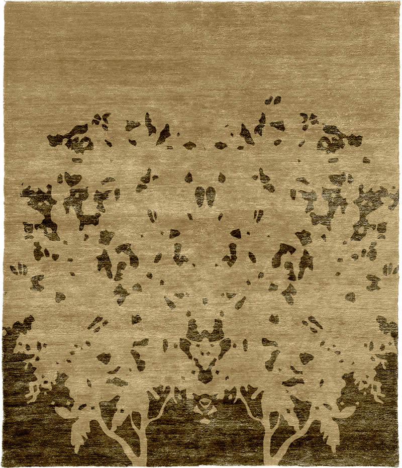 现代风格浅咖色树木纹理图案地毯贴图