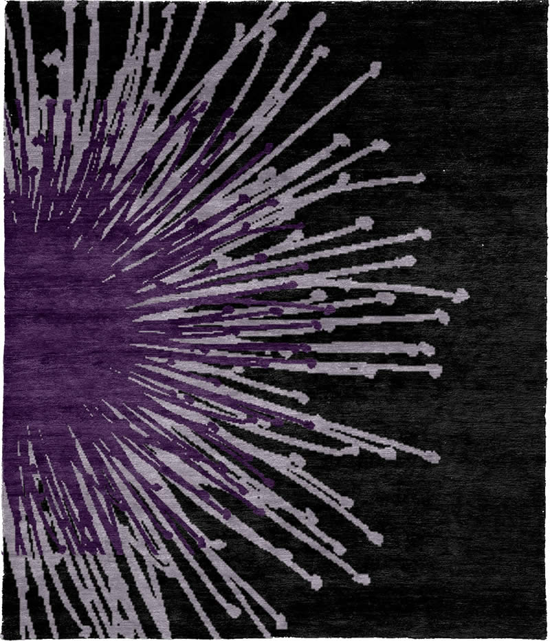 现代风格黑白紫简单纹理图案地毯贴图
