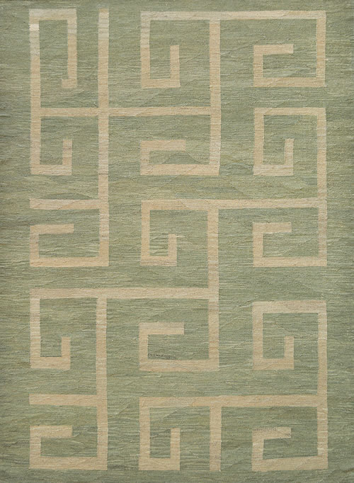 新中式绿灰色简单几何图形图案地毯贴图