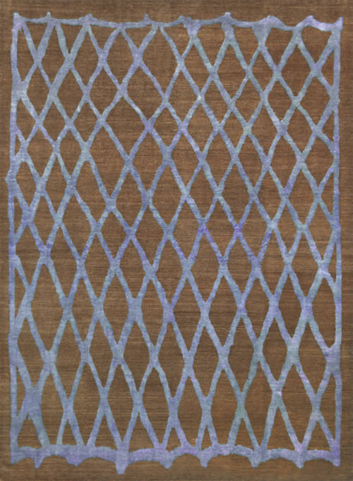 现代风格深咖蓝色网状图案地毯贴图
