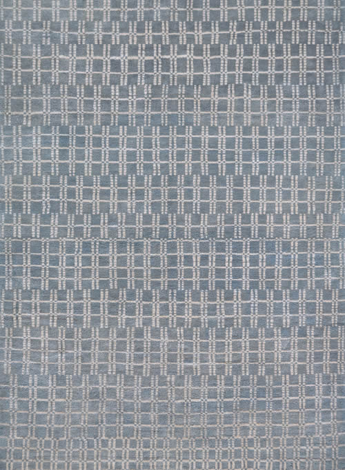 现代风格蓝白色格子图案地毯贴图