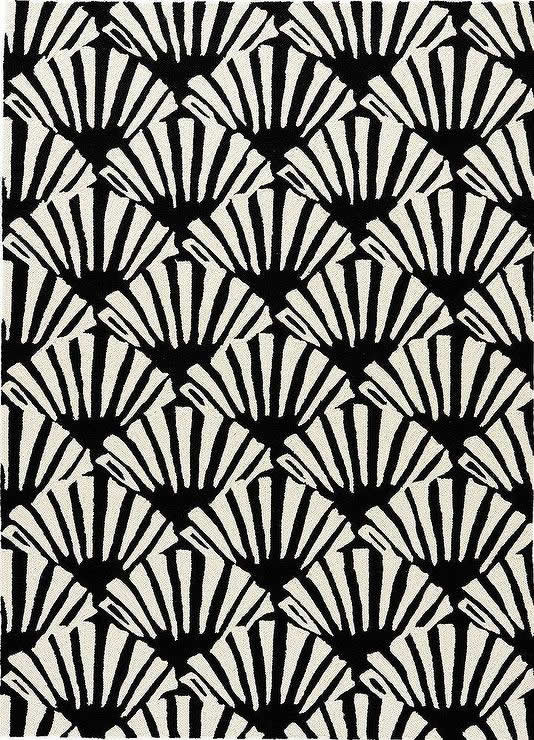 现代风格黑白扇形图案地毯贴图