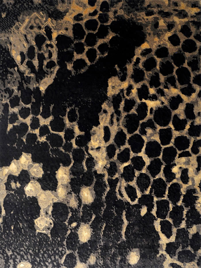 现代美式深灰色咖黄色抽象图案地毯贴图