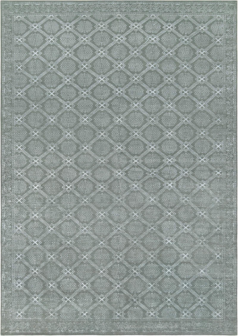 新中式蓝灰色简单图案地毯贴图