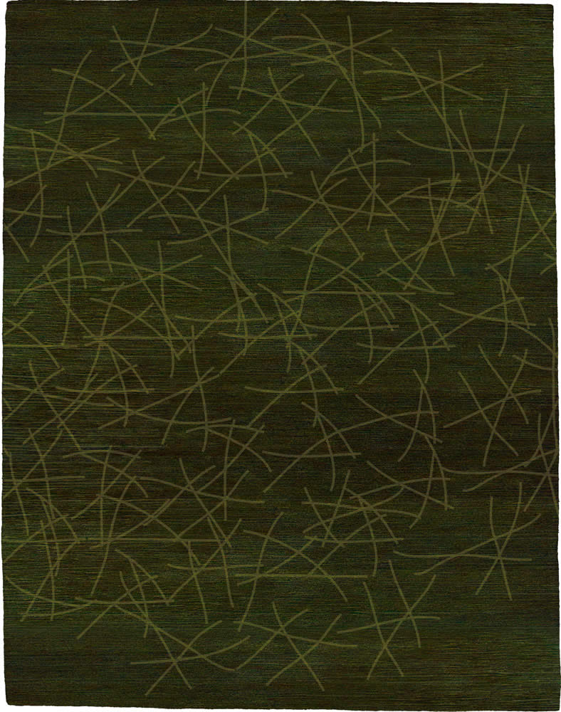 现代风格深绿色简单线条图案地毯贴图