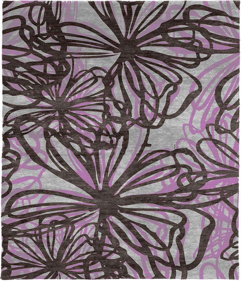 现代风格粉咖色花纹图案地毯贴图