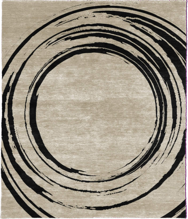新中式黑咖色抽象纹理图案地毯贴图