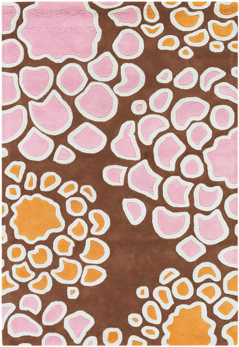 现代风格粉黄色简单花纹图案地毯贴图