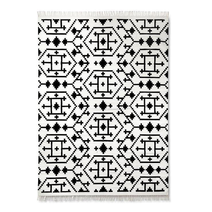 现代风格黑白马赛克格子几何图案地毯贴图