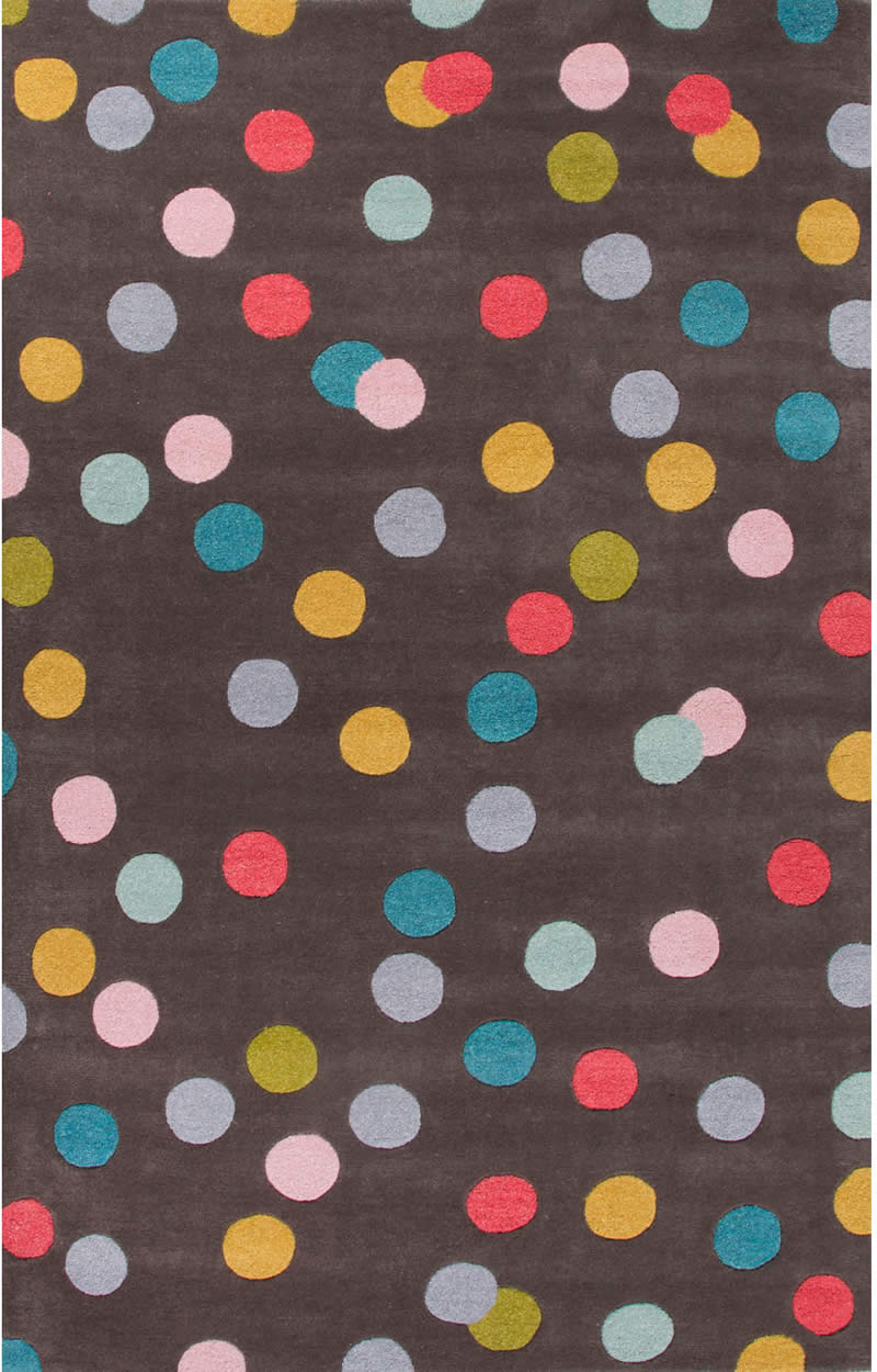 现代风格灰底彩色圆点图案儿童地毯贴图