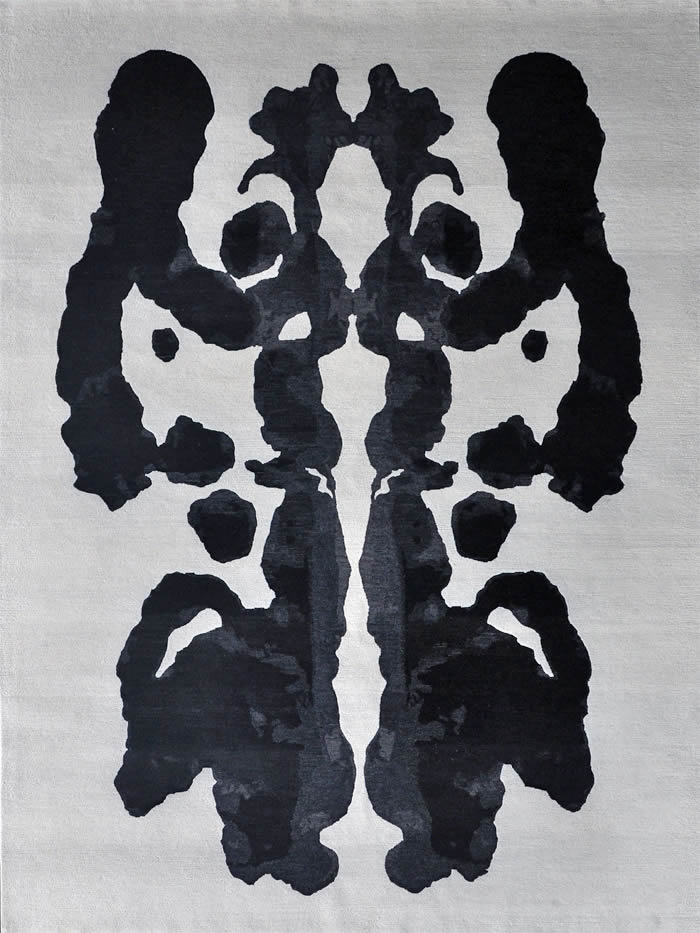 现代简约黑灰白色抽象图案地毯贴图-3